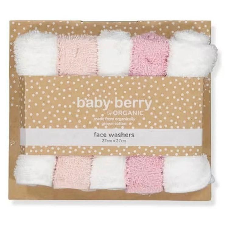 Baby Organic Wash Cloths - pack of five