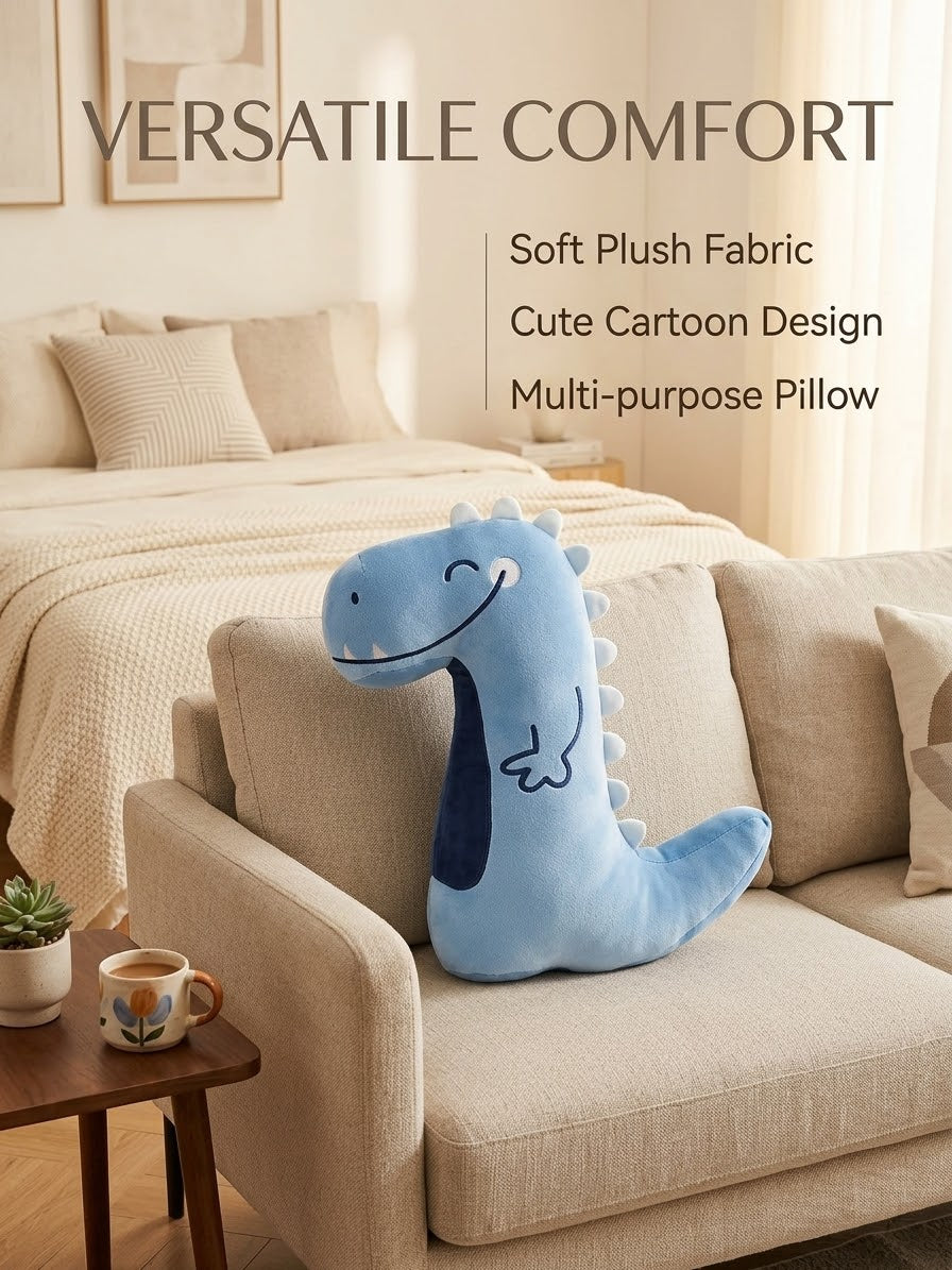 Cute Blue Dinosaur Plush Pillow