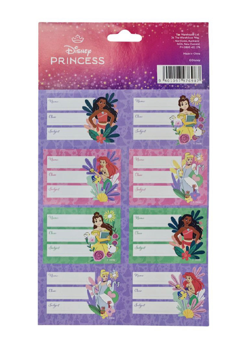 Disney Princess Book Labels