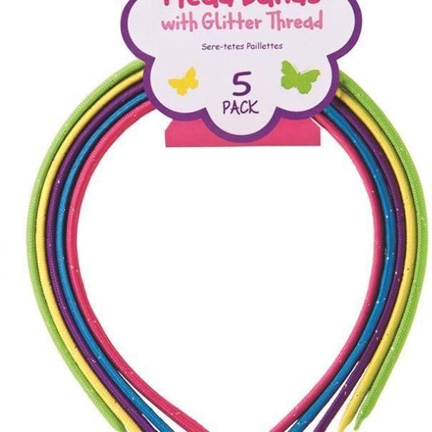 Head Band with Glitter Thread 5pk