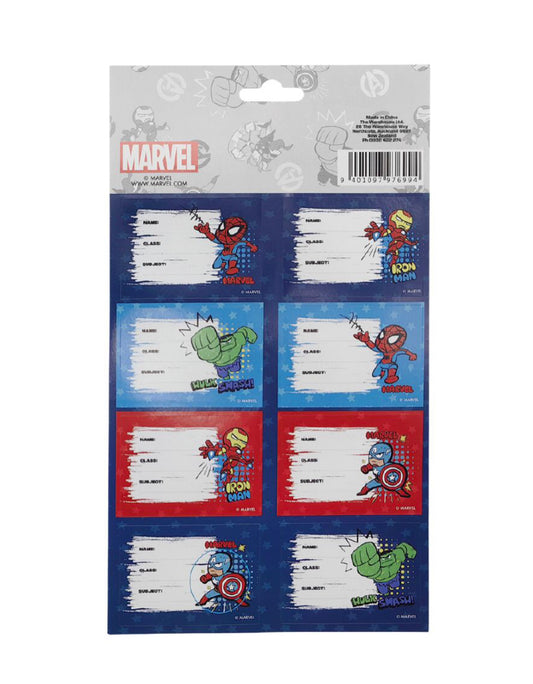 Marvel Hero Book Labels