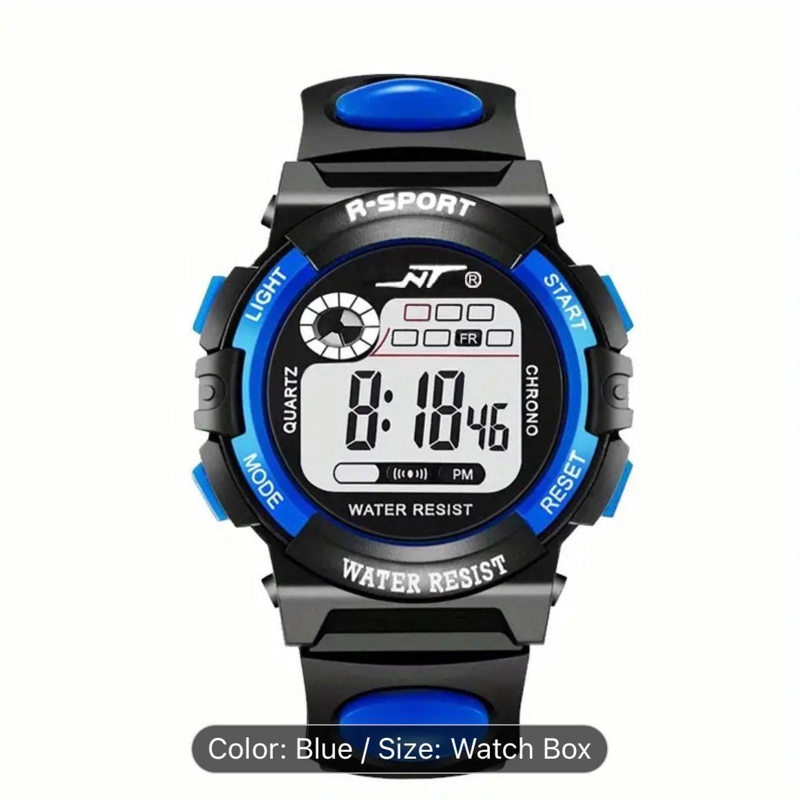 Teenage Boys Sports Digital Watch - available in blue and red