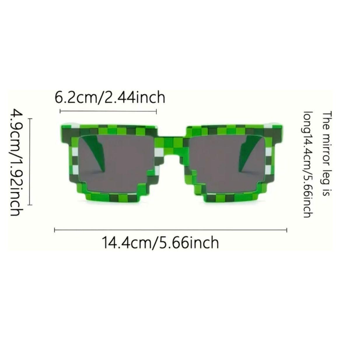 Pixel Style Green Glasses
