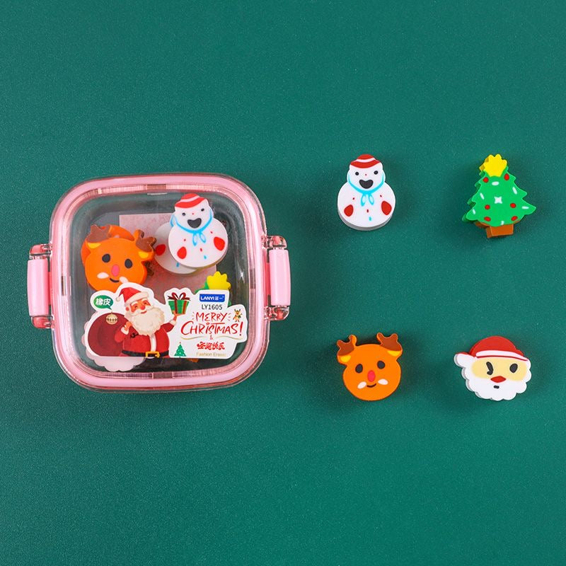 Christmas Erasers-4pk
