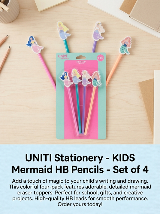 Uniti Kids Mermaid HB Pencils (4 Pack)